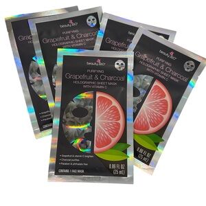 Holographic Face Mask Pack - Purifying Grapefruit & Charcoal Treatment